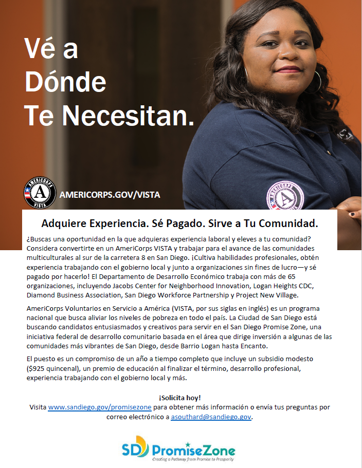 VISTA Recruitment Flyer Spanish