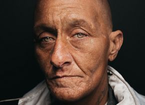 Photographic portrait of Liberty, and unhoused person. Photograph by Jordan Verdin.