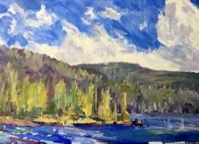 La Jolla shores painting by K. Roberts