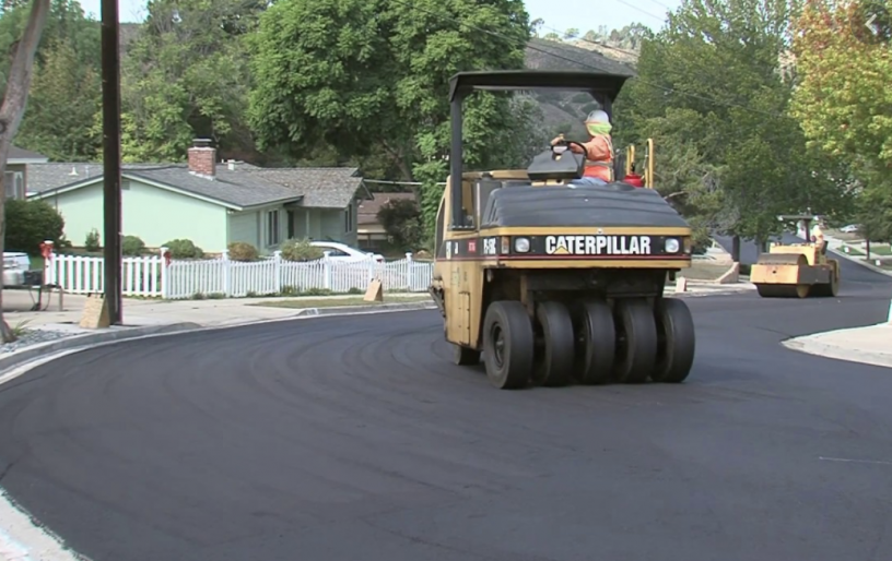 Street being paved