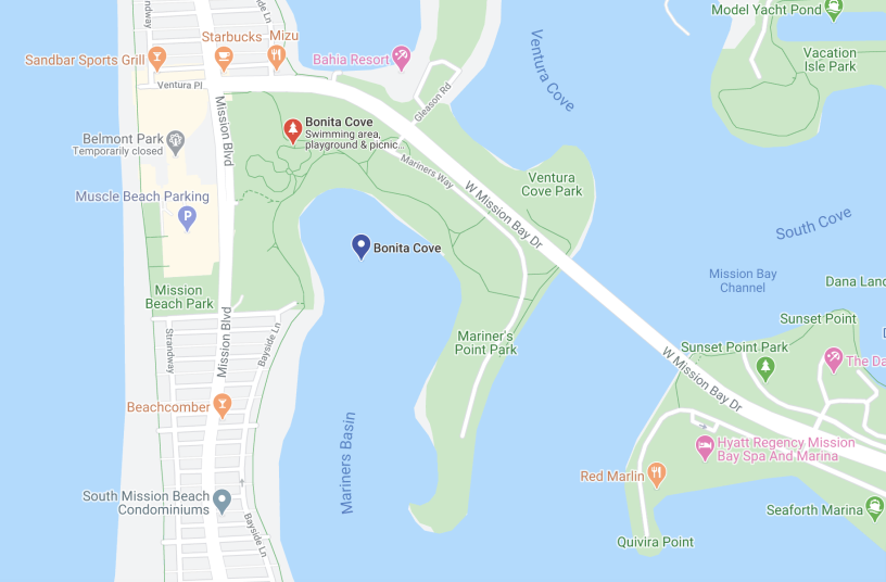 Google map of Bonita Cove