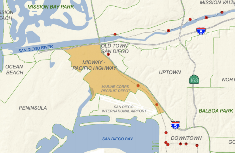 Map of Midway-Pacific Highway Community Plan area