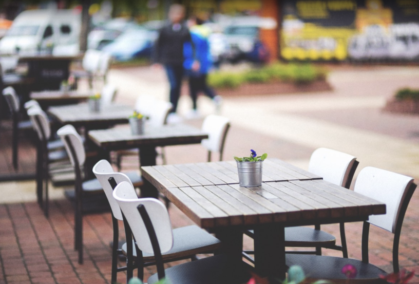 Sidewalk dining tables