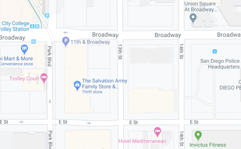 Google map of East Village