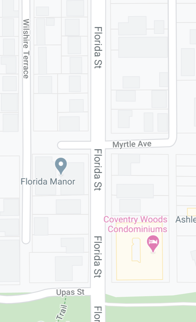Google map of Wilshire Terrace and Myrtle Avenue