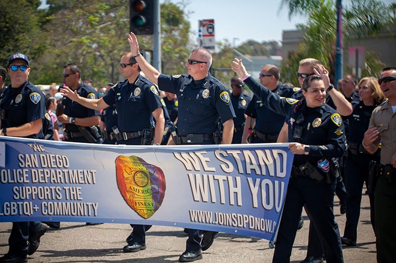 Police Officers participating in the Pride Parade