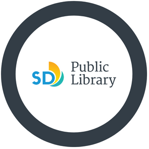 SD Public Library in gray circle