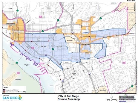 SDPZ Map with BID and Congressional Districts