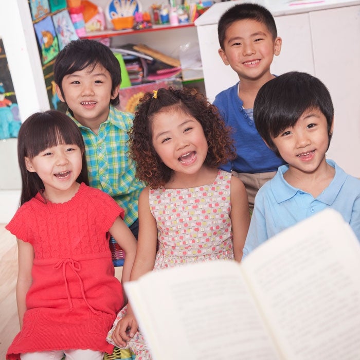 Group of children enjoying storytime