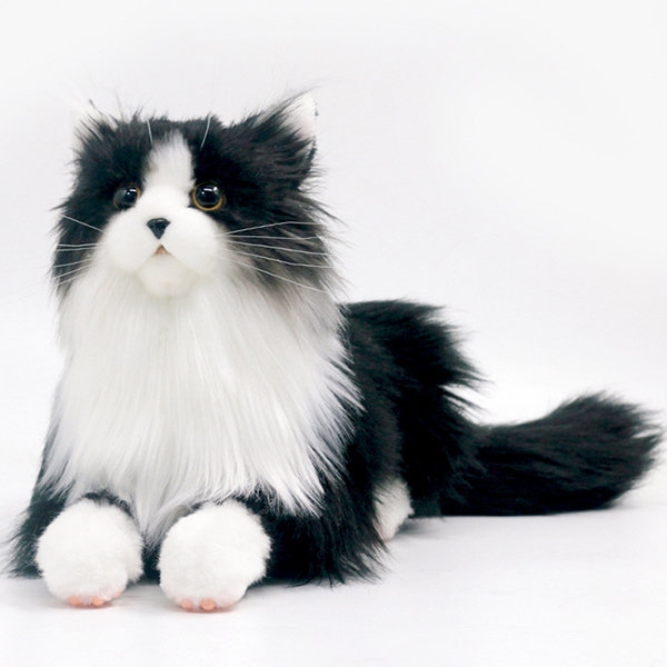 Black and white cat stuffed animal