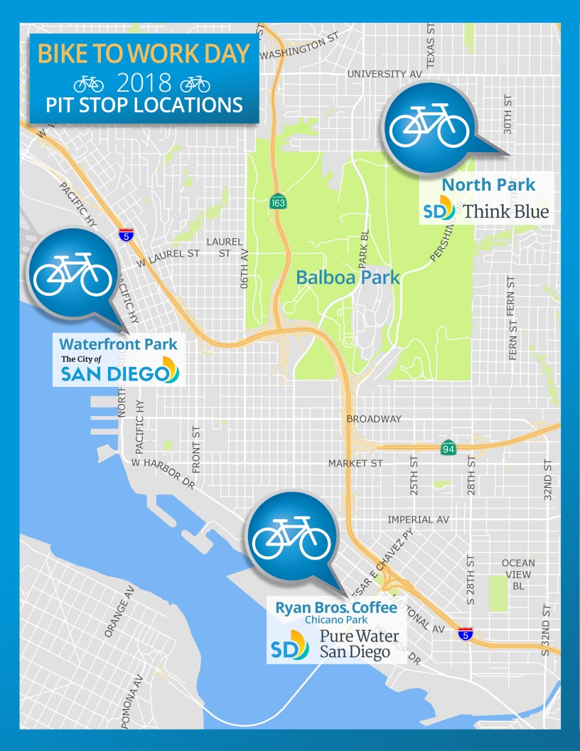 Bike to Work Day City Pit Stop Map