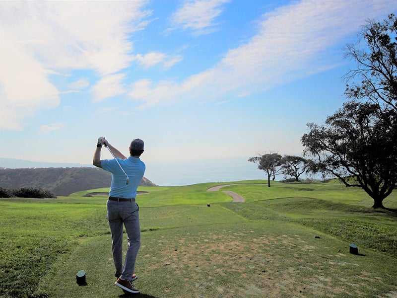 golfer hitting ball