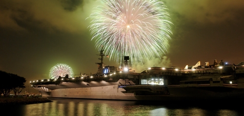 USS Midway Fireworks