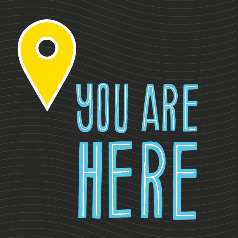You Are Here exhibit graphic