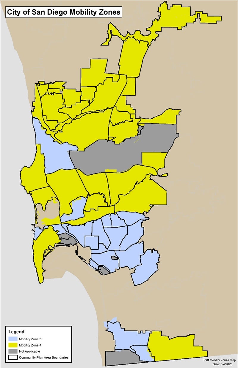 Map depicting Mobility Zones 3 and 4