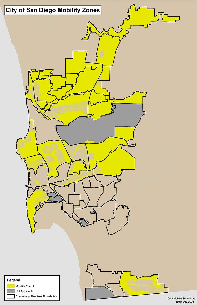 Map depicting Mobility Zone 4