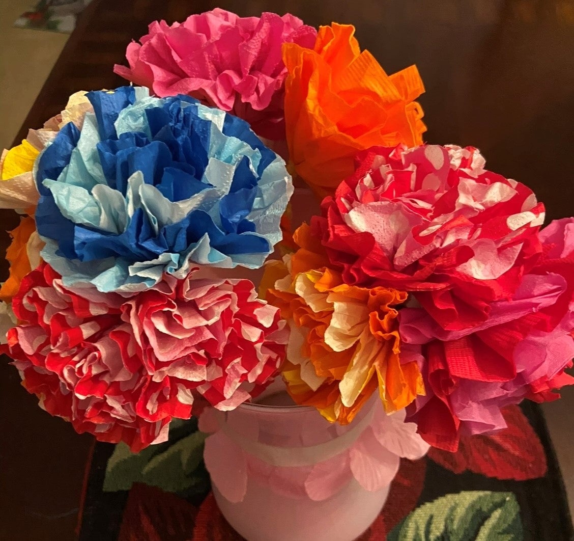 Colorful paper flowers