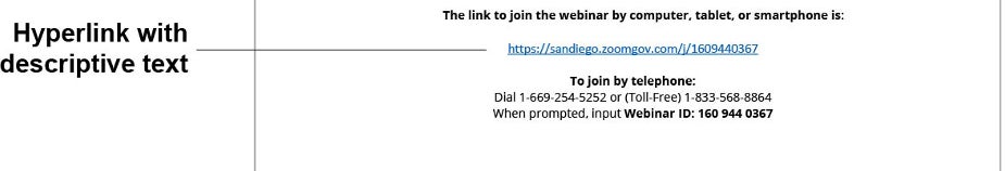 A screenshot of a document showing a link with a proper description above it
