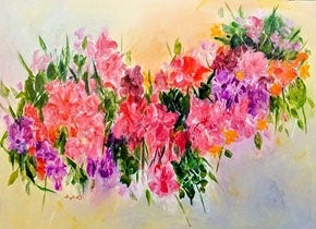 Colorful flowers by artist Shyaja Nanjundiah