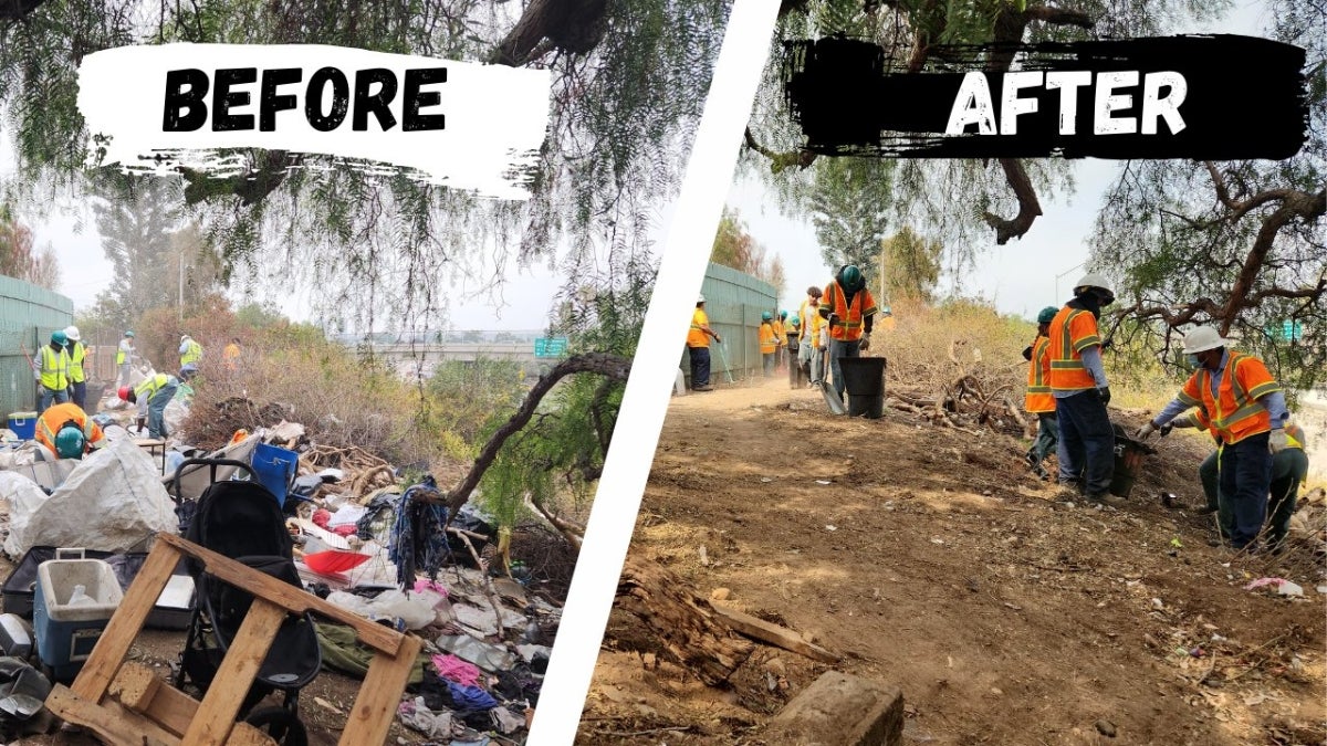 Homeless encampment clean up