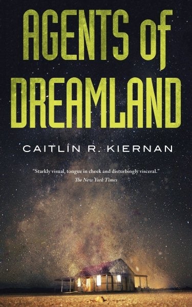 The cover depicts a weathered shack with mysterious luminescent motes drifting up into a starry sky. The title is rendered in yellowish-green letters, with the author's name in white letters beneath.
