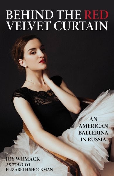 the cover features a photograph of the author in her tutu with the title of the cover above the photo, all against a black background.