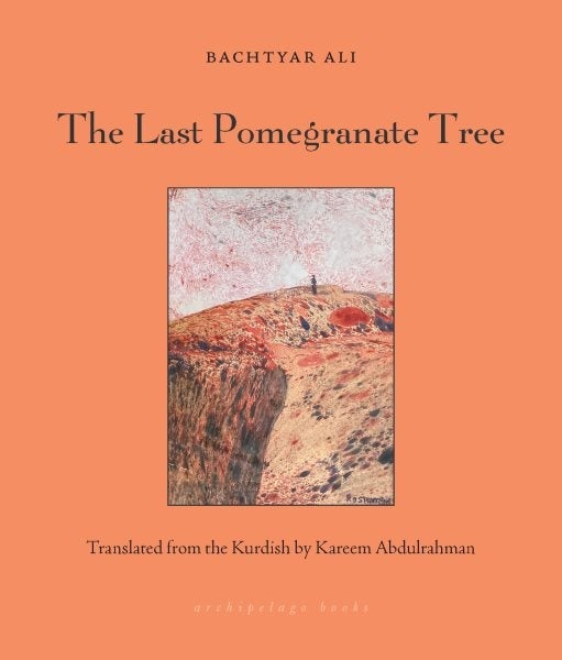 This cover has an impressionistic painting of a shadowed figure on a hill colored in shades of red and orange, with an orange background. The author’s name and title are in black text above the image.