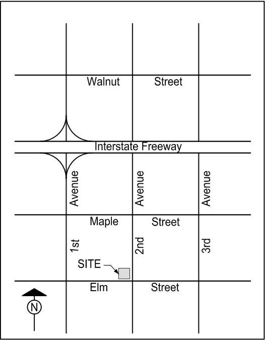 A figure of a typical vicinity map.