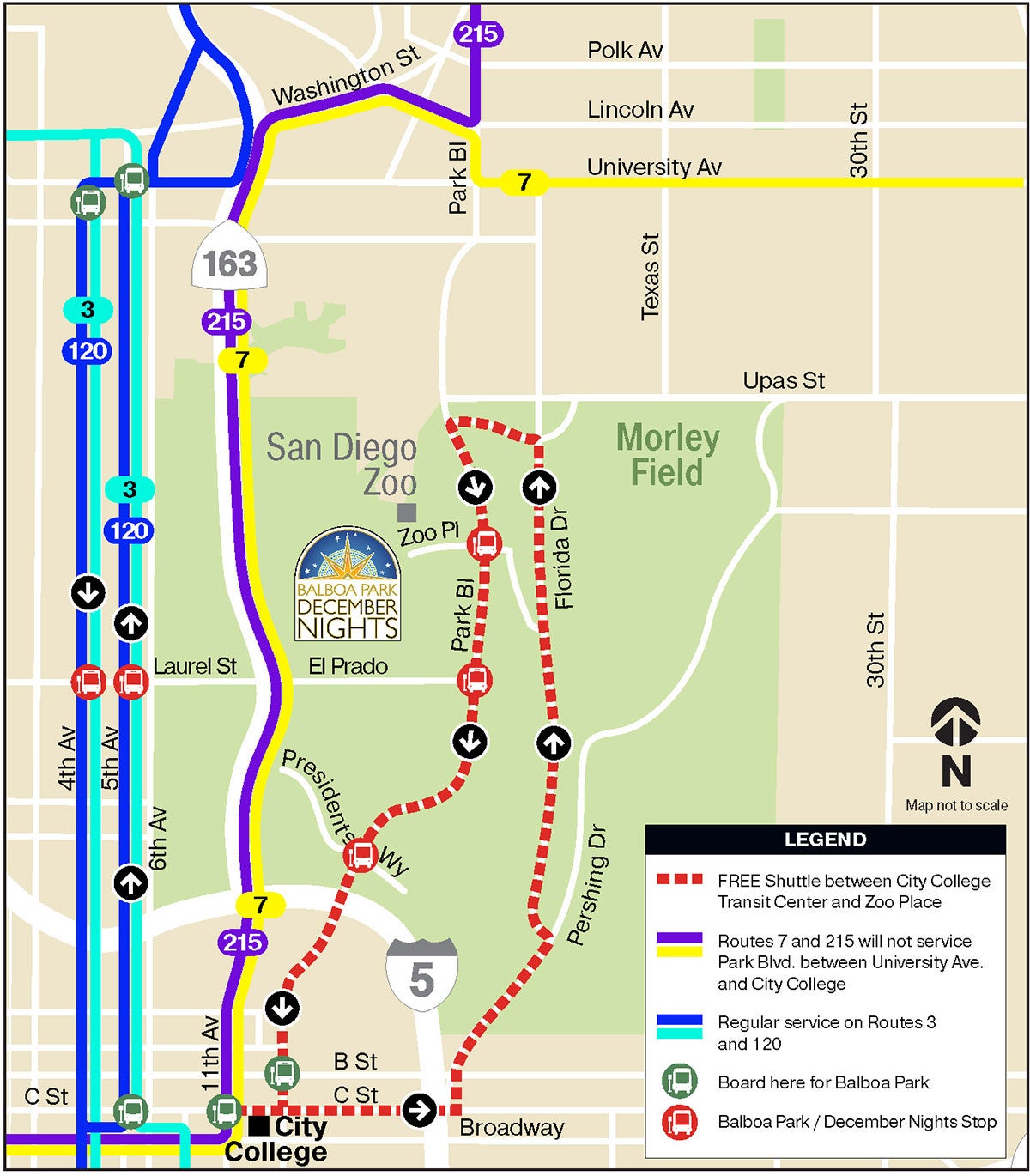 December Nights 2025 shuttle map