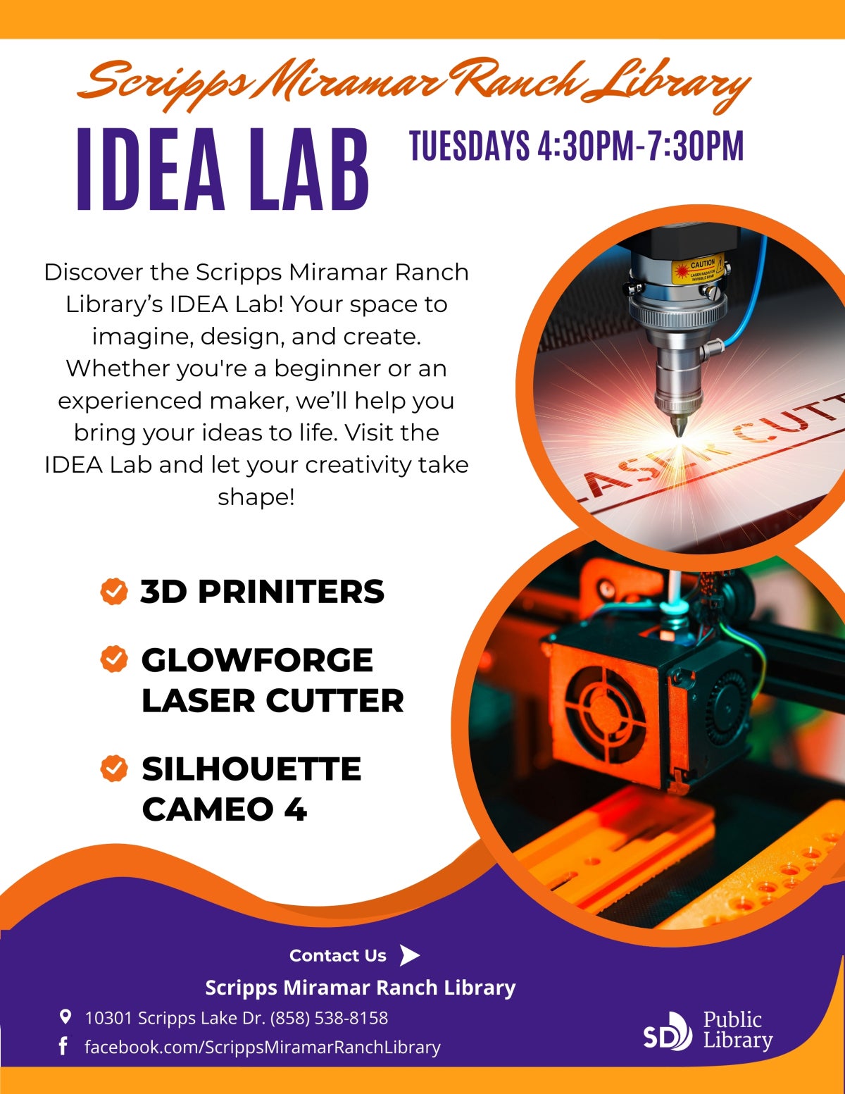 Flyer promoting Scripps Ranch IDEA Lab services.