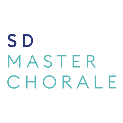 stacked logo with SD Master Chorale in blue