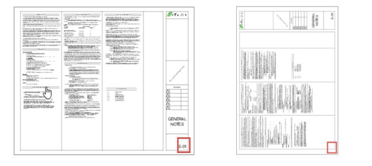 a graphic showing how the orientation of plan documents must all be either landscape or portrait; not both.