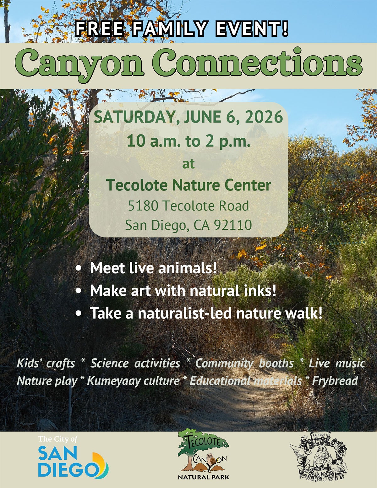 Canyon Connection Tecolote Nature Center Event June 5, 2026