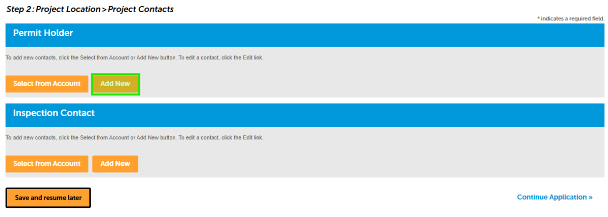 A screenshot of the button needed to be pressed to a new Permit Holder. 