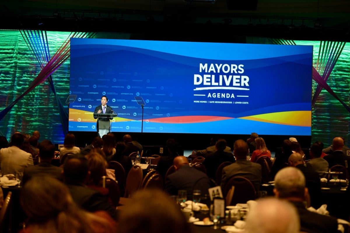 Mayor Gloria speaking at U.S. Conference of Mayors