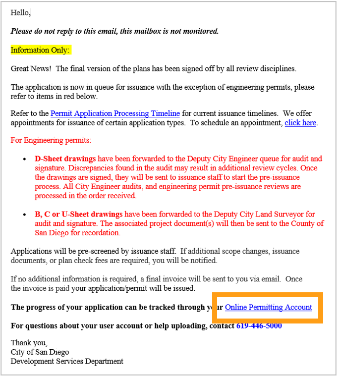 An image of a "approved" email. 