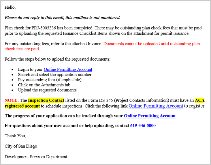 A screenshot of the "Issuance Checklist Requested" email.