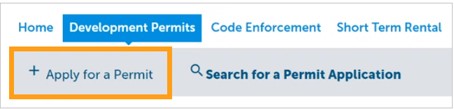 A screenshot showing where to click on "Apply for a Permit."