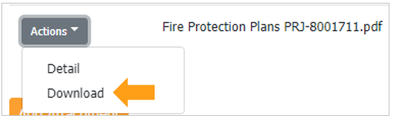 A screenshot showing where to click on the “Actions” drop-down and click “Download.”