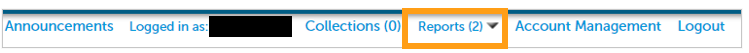 A screenshot showing where to click on the “Reports” drop down and how to select “Invoice” from the menu.