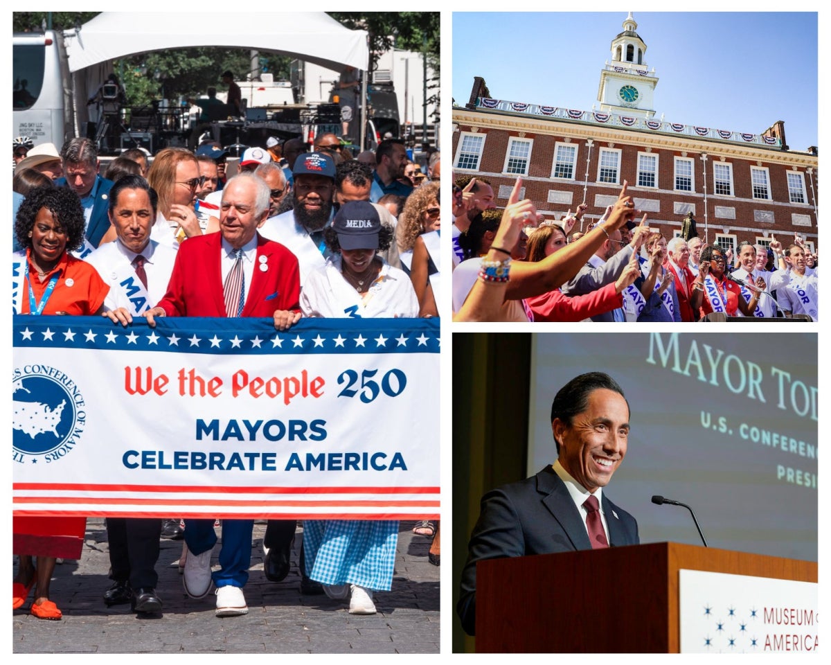 collage from American's 250th anniversary celebration in Philadelphia