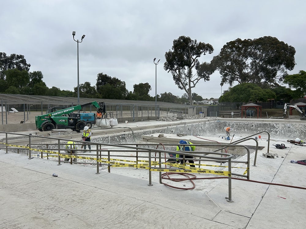 Clairemont pool under construction