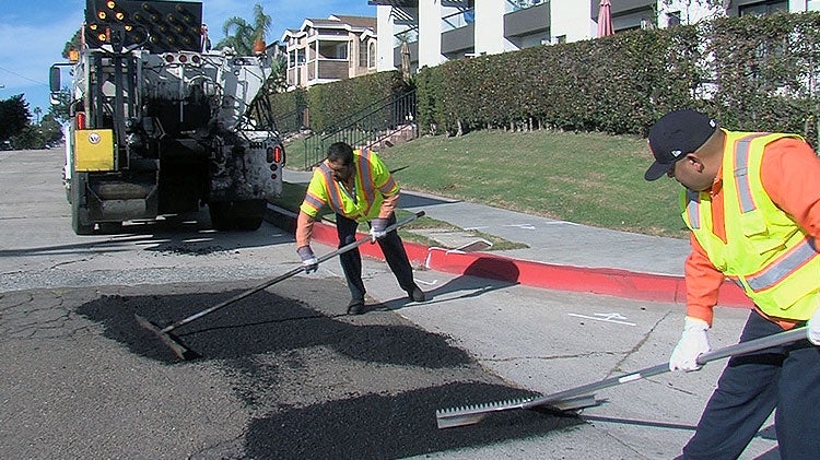 Pothole Repair Street Division crew repairing pot holes