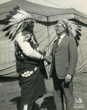 William Tomkins' handshake with Sioux Native American Chief Crow Eagle