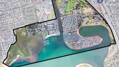 Satellite view of De Anza in Mission Bay Park