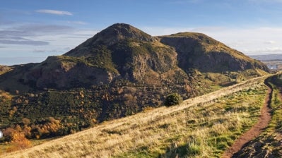A trail in an open space hillside
