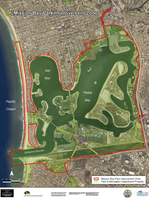Map of Mission Bay Park area