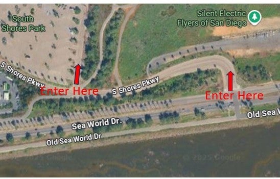 Cropped map of Mission Bay South Shores Oil Recycling event.