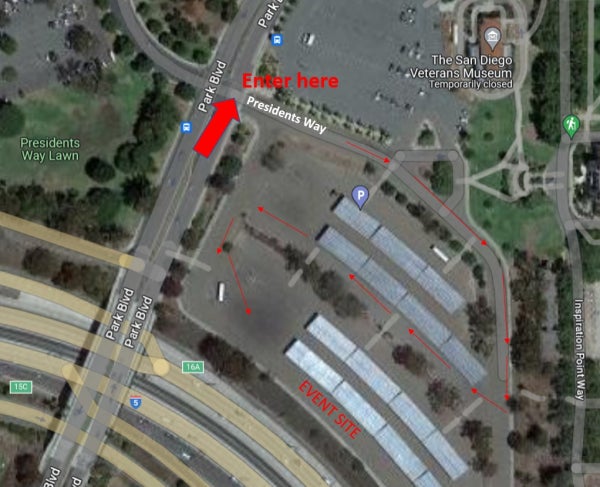 Map for HHW Balboa Park Oil recycling event