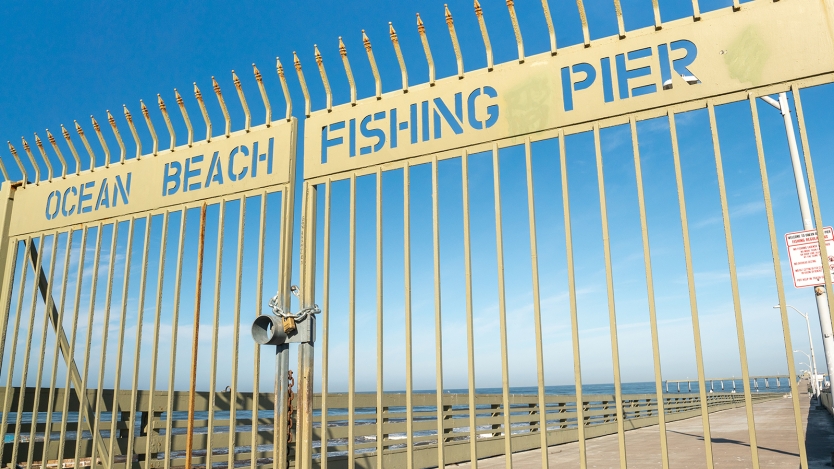 closed gat at the ocean beach pier